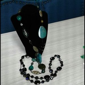 Two long beaded necklaces